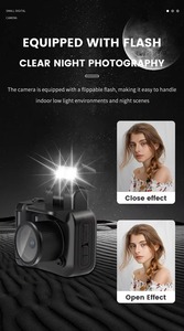 Mini caméra numérique compacte 1080P HD caméscope vidéo avec support de carte TF de lampe de poche à écran intégré pour l'enregistrement en extérieur - Product Image 3