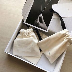 Custom Logo Cotton Drawstring Jewelry Packaging <b>Bag</b> with Rope Handle Muslin Dust <b>Bag</b> for Earring Ring <b>Gift</b> Pouch - Product Image 4