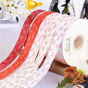 Cinta de Raso Personalizada con Diseño de Corazones, Rollo de 2.5cm, para Regalos de San Valentín, Decoración y Embalaje - Product Image 2