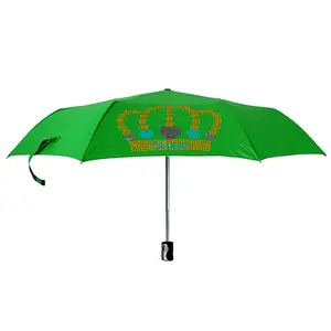 מותאם אישית הדפסת לוגו פיברגלס אוטומטי מתקפל מטרייה עם מקרה