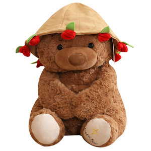 Orsetto di peluche magnetico YF con cappello a forma di rosa profumata, giocattolo unisex per San Valentino, in poliestere - Product Image 5