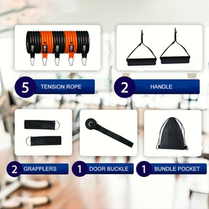 Gimnasio en casa culturismo bandas elásticas ejercicio entrenamiento barra Fitness Stick deporte tirar cuerda Pilates <span class=keywords><strong>Bar</strong></span> <span class=keywords><strong>Kit</strong></span> con bandas de resistencia Set - Product Image 4