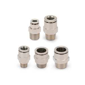 PinK Brass Nickel Plated Air Hose <b>Quick</b> <b>Connector</b> 8mm Pneumatic Straight Through PC4 01 6 02 8 3 - Product Image 1