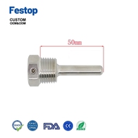 Thermowell tanpa las ukuran 1/2 inci NPT dengan sekrup pengikat untuk fermentor bir, boiler homebrew 30mm 50mm 100mm 150mm 200mm 300mm 400mm 50