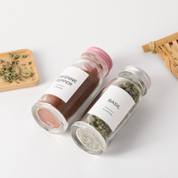 Bouteille en verre ronde transparente de 100 ml avec couvercle à vis en aluminium pour contenants de basilic et de piment de Cayenne