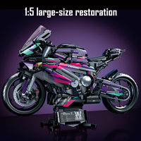 Precio de Fábrica, 1112 Piezas, Bloques de Construcción de Motocicleta Cyberpunk EN71, Plástico ABS, Juguete DIY Compatible con Modelos y Adornos