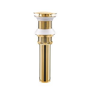Boweiya baño fregadero de drenaje No <span class=keywords><strong>desbordamiento</strong></span>, <span class=keywords><strong>lavabo</strong></span> y vanidad Pop tapón de cromo pulido oro - Product Image 1