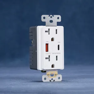 תקן אמריקאי 20A 125V usb שקע חשמל עמיד בפני מזג אוויר דופלקס שקעי AC עם יציאות usb מסוג A+C