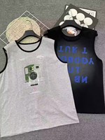 Débardeur Homme en Coton FYK244 à Épaules Larges, Respirant, Sans Manches, Imprimé, pour la Gym et l'Entraînement – Modèle à 1,9 $