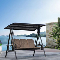 Balançoire moderne en métal pour l'extérieur, 3 places, hamac de remplacement pour jardin, toit étanche, application pour parc, patio, véranda, balançoire