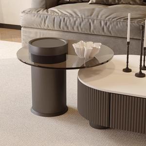 Oval Slab Coffee <b>Table</b> Laminate Top Modern Minimalist Living Room Furniture Storage Design <b>Small</b> Apartment Use - Product Image 4