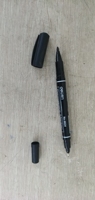 Marqueur double pointe à encre huileuse permanente, pointe fine, Deli Black