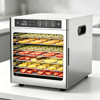 Déshydrateur alimentaire commercial à 8 étages, contrôle électronique, lampe LED, construction en acier inoxydable, 110V/220V, fruits, légumes