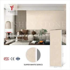बाथरूम की दीवार के लिए गर्म बिक्री वाले बड़े आकार की स्लैब 800*2600*9 मिमी चीनी मिट्टी के संगमरमर सिन्जेड स्टोन टाइल दीवार स्लैब