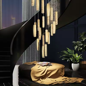 Éclairage de salle de banquet or long plafond personnalisé luxe grand projet lustre en cristal - Product Image 5