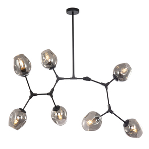 Vente <span class=keywords><strong>en</strong></span> gros populaire lustre lampe fumée soufflé <span class=keywords><strong>verre</strong></span> boule abat-jour <span class=keywords><strong>suspension</strong></span> pour salle à manger - Product Image 2