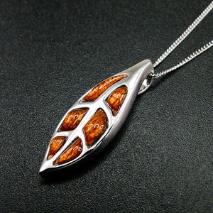 Colgante de Plata de Ley 925 con Incrustaciones de Madera de Koa y Hoja de Maile para Mujer - Product Image 6