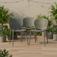 Chaise en plastique moderne empilable en polypropylène résistante aux UV, idéale pour la maison, le patio, le balcon et la terrasse