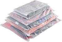 Sacs d'emballage pour vêtements en plastique transparent HDPE recyclable avec logo personnalisé, impression sérigraphique, fermeture éclair, utilisation en supermarché, couleur personnalisée