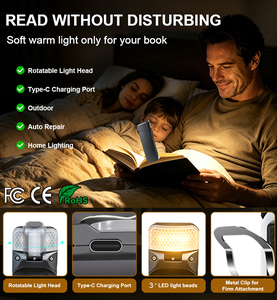 ไฟอ่านหนังสือแบบหนีบกันน้ำ พิมพ์โลโก้ได้ ของขวัญส่งเสริมการขาย ไฟ LED ชาร์จได้ OEM สำหรับกลับไปโรงเรียน - Product Image 5