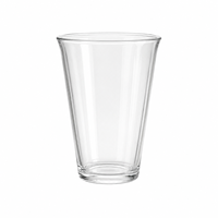 Bouteille en verre cylindrique transparente de 350 ml (12 oz) avec logo personnalisé, base lourde, facettes verticales, esthétique, écologique et recyclable pour boissons glacées – Vente en gros
