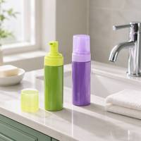 Distributeur de savon moussant en plastique vide et rechargeable de 150 ml et 250 ml avec logo couleur personnalisé, bouteille pompe à savon moussant pour les mains avec bouchon supérieur, vente en gros