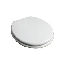 Siège de toilette en MDF avec charnières chromées, antidérapant et antibactérien, facile à nettoyer pour toutes les toilettes