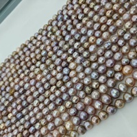 Collier de Perles d'Eau Douce Naturelles, Couleurs Mixtes Rose et Violet, Perles Baroque Irrégulières Edison 9-10mm