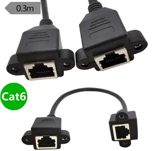 Cabo extensor ethernet rj45, acoplador de linha cat6, cabo adaptador 0.3m