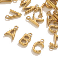 Acier inoxydable A-Z Mini initiale anglais lettre pendentif 18k PVD or bande première lettre breloques bijoux à bricoler soi-même faisant étanche