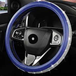 Coprivolante personalizzato in pelle con borchie di diamanti, grazioso accessorio per auto per tutte le stagioni per <span class=keywords><strong>l</strong></span>'estate - Product Image 5