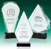 Trophée personnalisé en verre cristal de style européen créatif, avec logo OEM et technique de finition, pour récompenses de jeux, cadeaux de bienvenue et entreprises d'assurance