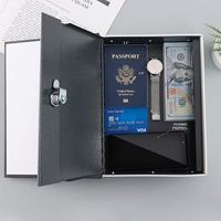 Coffres-forts portables en acier pour le stockage secret d'argent, en forme de livre, avec serrure à clé, vente en gros du fabricant