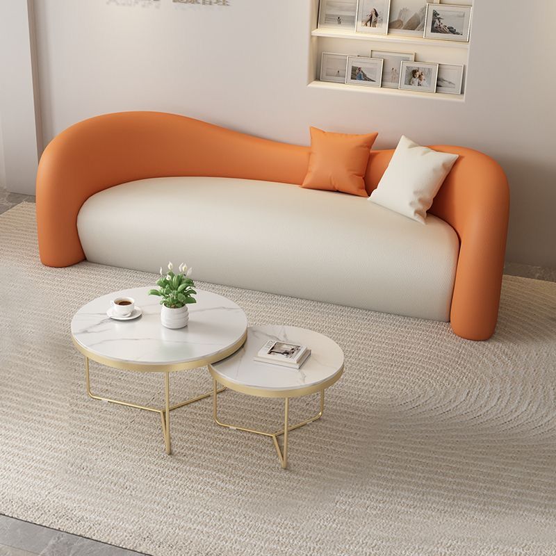 Orange and off-white color scheme [Durable cat scratch leather]