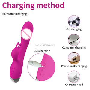 SacKnove Powerful Lovely Dual Motors Wiederauf ladbare wasserdichte Finger massage gerät Vaginal Sexspielzeug Mädchen <span class=keywords><strong>Masturbation</strong></span> Kaninchen <span class=keywords><strong>Vibrator</strong></span> - Product Image 3