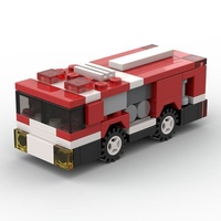 Blocs de construction MOC, camion de pompiers, ambulance, autobus scolaire, véhicule de transport urbain, briques de construction, jouets d'assemblage