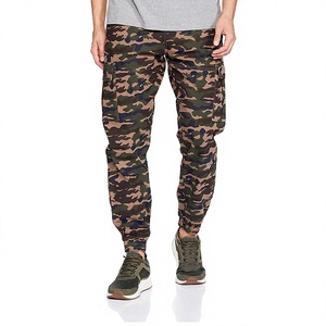Men's Camouflage Cargo Pants Elastic Waist Multiple Pockets Breathable Casual Style Lightweight Polyester/Cotton Autumn Wear - Product Image 1