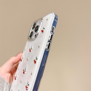 Nuova Custodia Protettiva di Lusso con Ciliegie Rosse 3D in Strass per <span class=keywords><strong>iPhone</strong></span> 17 16 15 <span class=keywords><strong>Pro</strong></span> Max 14 Plus 13, alla Moda per Donna - Product Image 4