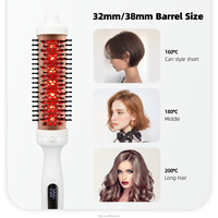 Brosse à cheveux chauffante à infrarouge professionnel RUCHA, brosse ionique à coiffure, brosse à cheveux double tension