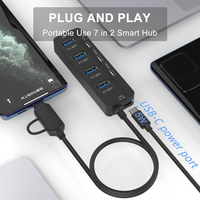 Adaptor Hub Multiport USB-C 7-in-2 Berkualitas Tinggi 5Gbps untuk MacBook