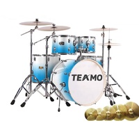 Sendi Professional 5-Piece Entry Level Jazz Drum Set with Bass Drum for Adults Children Beginner Acoustic Maple Drum Instrument