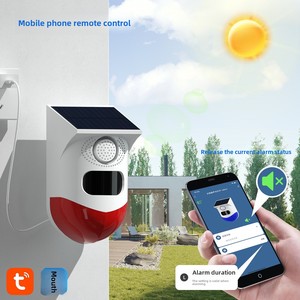Động vật ngoài trời năng lượng mặt trời-Powered <span class=keywords><strong>wifi</strong></span> phát hiện chuyển động con người cảm biến hồng ngoại âm thanh báo động ánh sáng còi báo động cho Wildfire phòng chống ABS - Product Image 3
