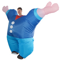 Accessoires de fête de déguisement d'Halloween-Costume gonflable Popeye Performance Blue Sailor Outfit
