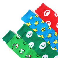 Chaussettes de jeu Mario Trend Cotton Medium Tube Cartoon Socks Men's Trend Long Tube Anime Socks
