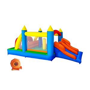 Château gonflable avec deux toboggans de course, matériau robuste, installation facile, couleur et logo personnalisables, pour enfants, utilisation en extérieur - Product Image 1