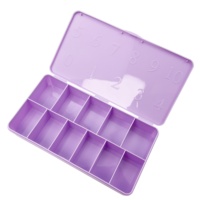 550 conseils/boîte 11 grille étiquette privée vide Nail Art conseils boîte en plastique en gros acrylique conseils stockage présentoir