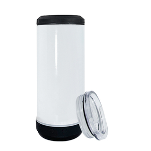 Vente en gros de refroidisseurs de canettes à sublimation <span class=keywords><strong>4</strong></span> en 1 de 16 oz avec un seul haut-parleur noir, gobelet isotherme, 25 pièces/boîte - Product Image 1