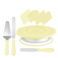 8 PCS Kunststoff Kuchen Dekoration Plattenspieler Ständer 360 Grad rotierende Küche Dessert Kuchen DIY Form Zubehör Backwerk zeuge