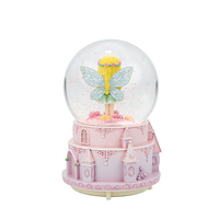 Figurines de fées enchanteresses Globe d'eau de château-Design artisanal exquis pour décor de Noël et scènes de cadeaux Artisanat en résine