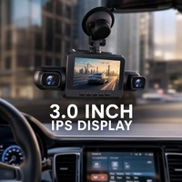 Caméra embarquée 2K à quatre objectifs avec Wi-Fi intégré, contrôle par application, écran IPS 3 pouces, Type-C, 128 Go, enregistrement en boucle H.265, enregistreur vidéo G, garantie 1 an